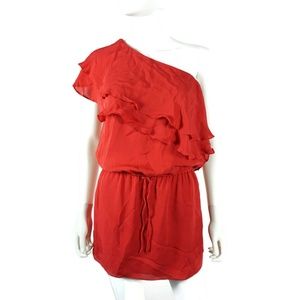 Haute Hippie Womens Dress XS Crepe De Chine Red